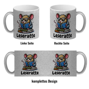 Leseratte Kaffeebecher mit Spruch Leseratte