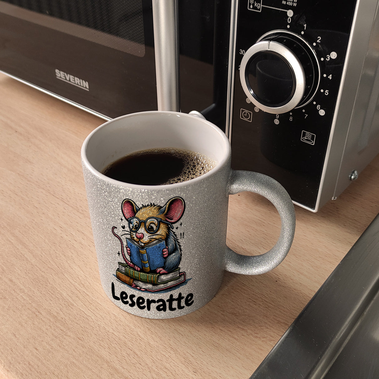 Leseratte Kaffeebecher mit Spruch Leseratte