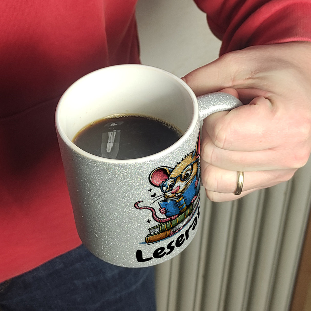 Leseratte Kaffeebecher mit Spruch Leseratte