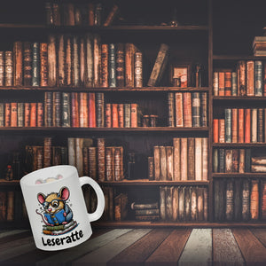 Leseratte Kaffeebecher mit Spruch Leseratte