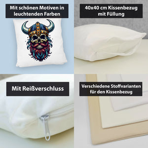 Totenkopf Wikinger Kissen