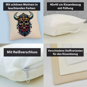 Totenkopf Wikinger Kissen