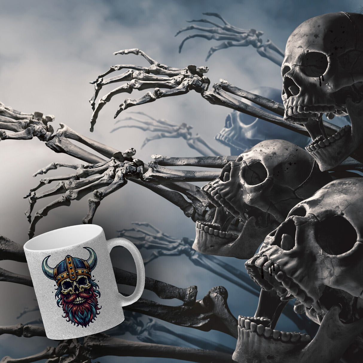 Totenkopf Wikinger Kaffeebecher