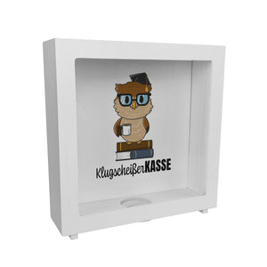 Eule Spardose mit Spruch Klugscheißer-Kasse