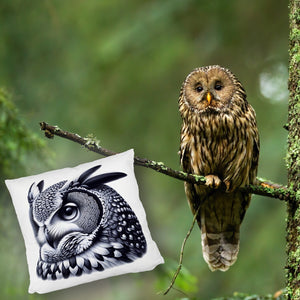 Schwarze Eule Kissen