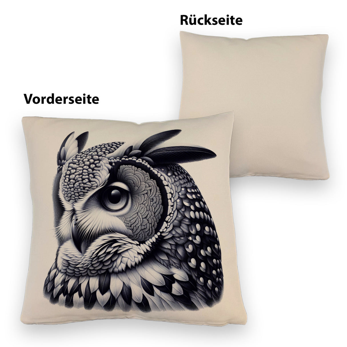 Schwarze Eule Kissen