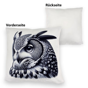 Schwarze Eule Kissen