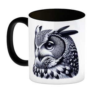 Schwarze Eule Kaffeebecher