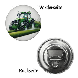Traktor bei der Feldarbeit Magnet rund rund