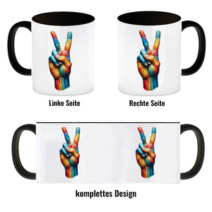 Peacezeichen in regenbogenfarben Kaffeebecher