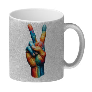Peacezeichen in regenbogenfarben Kaffeebecher