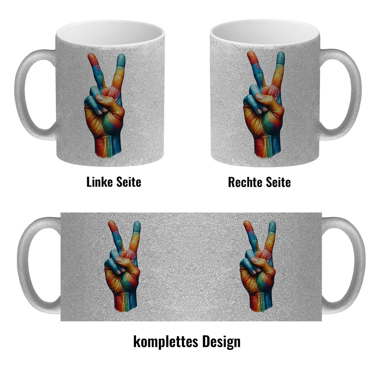 Peacezeichen in regenbogenfarben Kaffeebecher