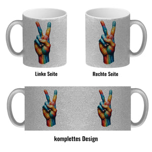 Peacezeichen in regenbogenfarben Kaffeebecher