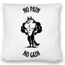 Muskulöser Fitness-Wolf Kissen mit Spruch NO PAIN NO GAIN