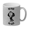 Muskulöser Fitness-Wolf Kaffeebecher mit Spruch NO PAIN NO GAIN