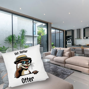 Cooler Otter Kissen mit Spruch Hot Hotter Otter
