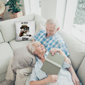 Cooler Otter Kissen mit Spruch Hot Hotter Otter