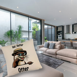 Cooler Otter Kissen mit Spruch Hot Hotter Otter