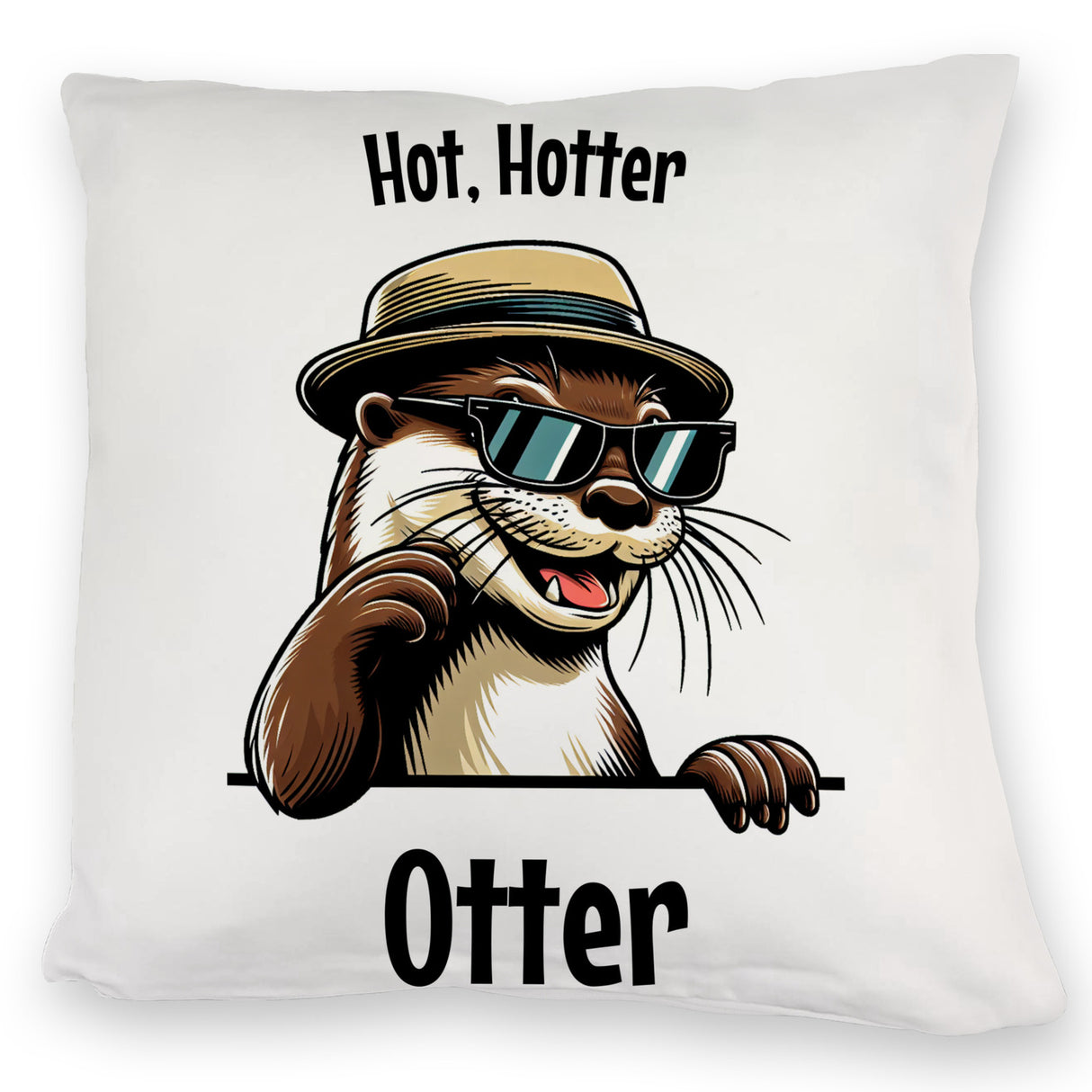 Cooler Otter Kissen mit Spruch Hot Hotter Otter