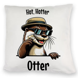 Cooler Otter Kissen mit Spruch Hot Hotter Otter