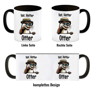 Cooler Otter Kaffeebecher mit Spruch Hot Hotter Otter