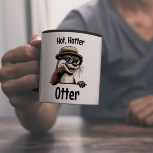 Cooler Otter Kaffeebecher mit Spruch Hot Hotter Otter