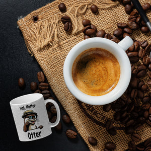 Cooler Otter Kaffeebecher mit Spruch Hot Hotter Otter