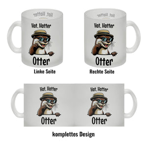 Cooler Otter Kaffeebecher mit Spruch Hot Hotter Otter