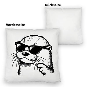 Cooler Otter mit Sonnenbrille Kissen
