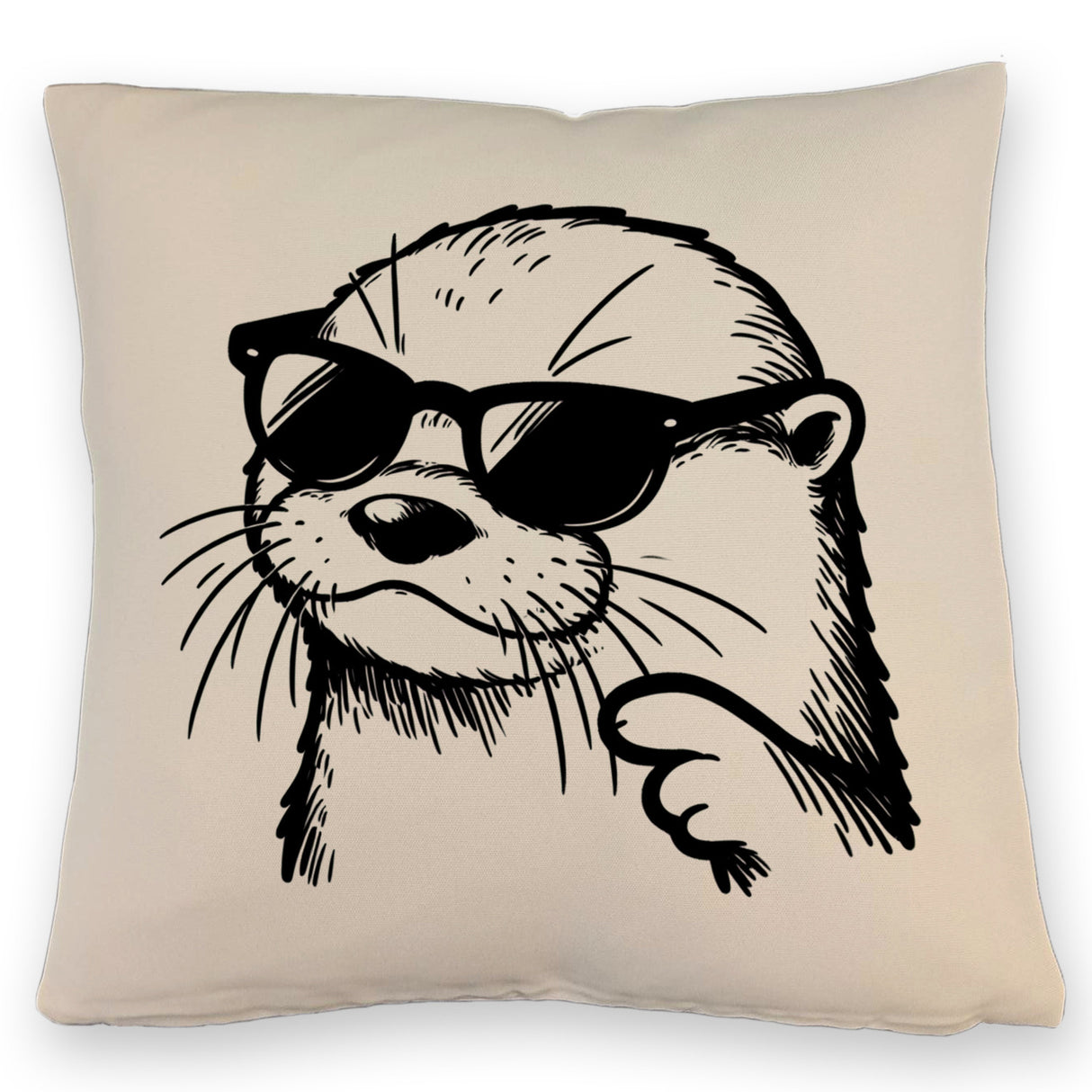 Cooler Otter mit Sonnenbrille Kissen
