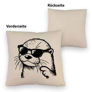 Cooler Otter mit Sonnenbrille Kissen