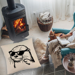 Cooler Otter mit Sonnenbrille Kissen
