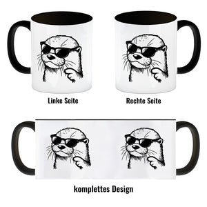 Cooler Otter mit Sonnenbrille Kaffeebecher