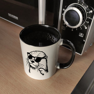 Cooler Otter mit Sonnenbrille Kaffeebecher