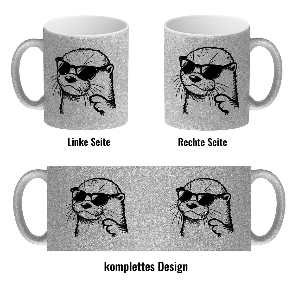 Cooler Otter mit Sonnenbrille Kaffeebecher