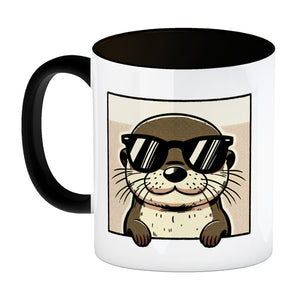 Retro Otter mit Sonnenbrille Kaffeebecher