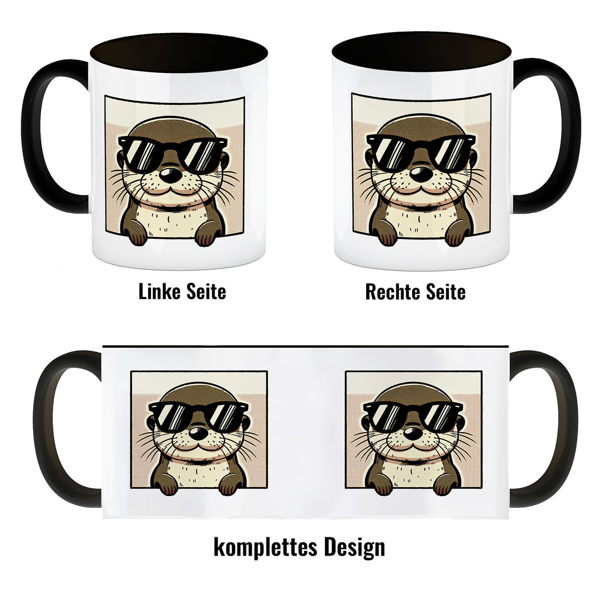 Retro Otter mit Sonnenbrille Kaffeebecher