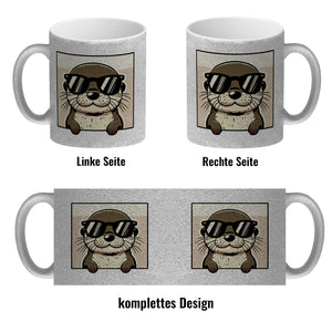 Retro Otter mit Sonnenbrille Kaffeebecher