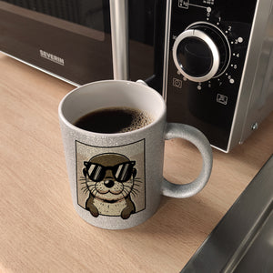 Retro Otter mit Sonnenbrille Kaffeebecher