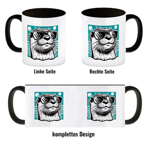 Lustiger Otter mit Sonnenbrille Kaffeebecher