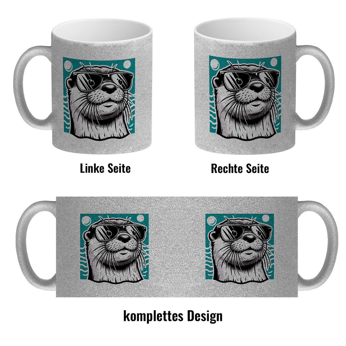 Lustiger Otter mit Sonnenbrille Kaffeebecher