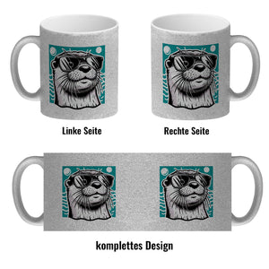 Lustiger Otter mit Sonnenbrille Kaffeebecher
