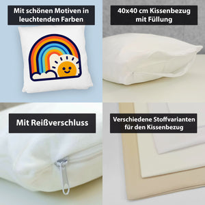 Regenbogen mit Sonne Kissen