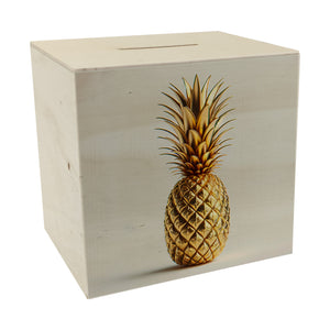 Goldene Ananas auf weißem Hintergrund Spardose