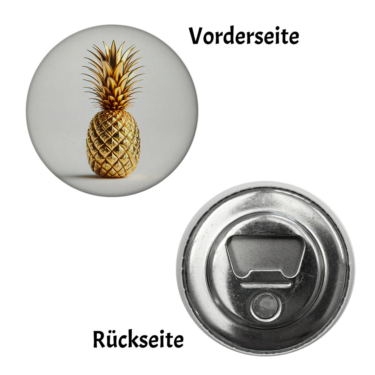 Goldene Ananas auf weißem Hintergrund Magnet rund rund