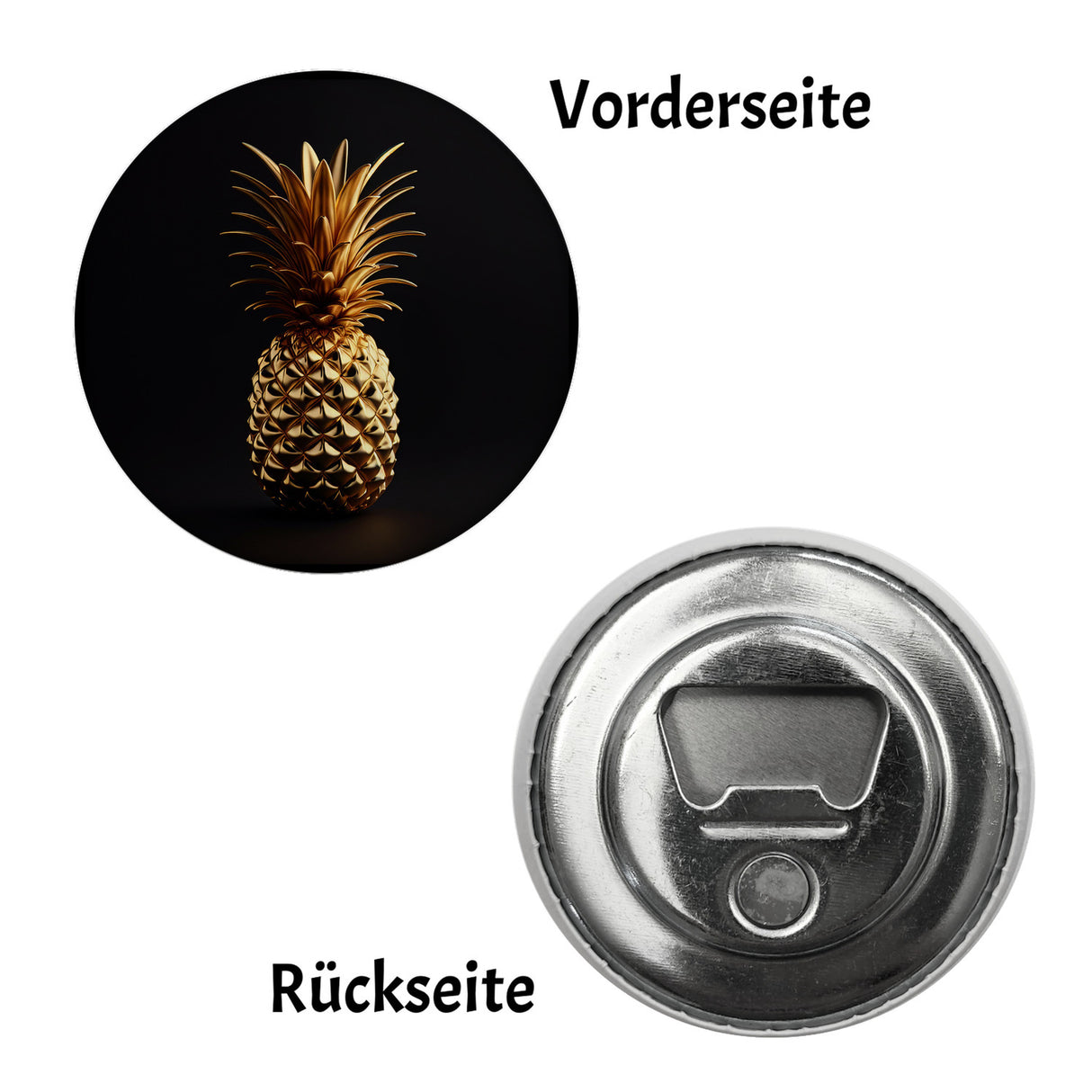 Goldene Ananas Magnet rund rund