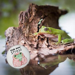 Frosch er Decke Magnet rund rund mit Spruch Nur kein Stress