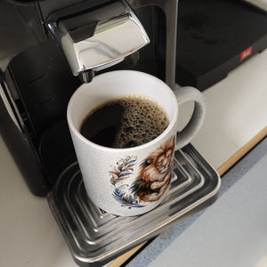 Löwenpapa mit Baby Kaffeebecher
