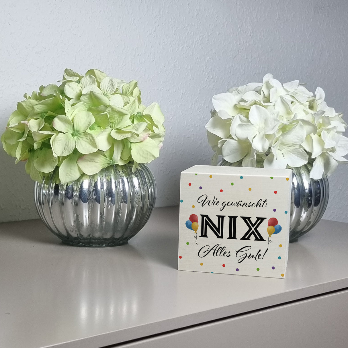 NIX gewünscht Spardose mit Spruch Alles Gute