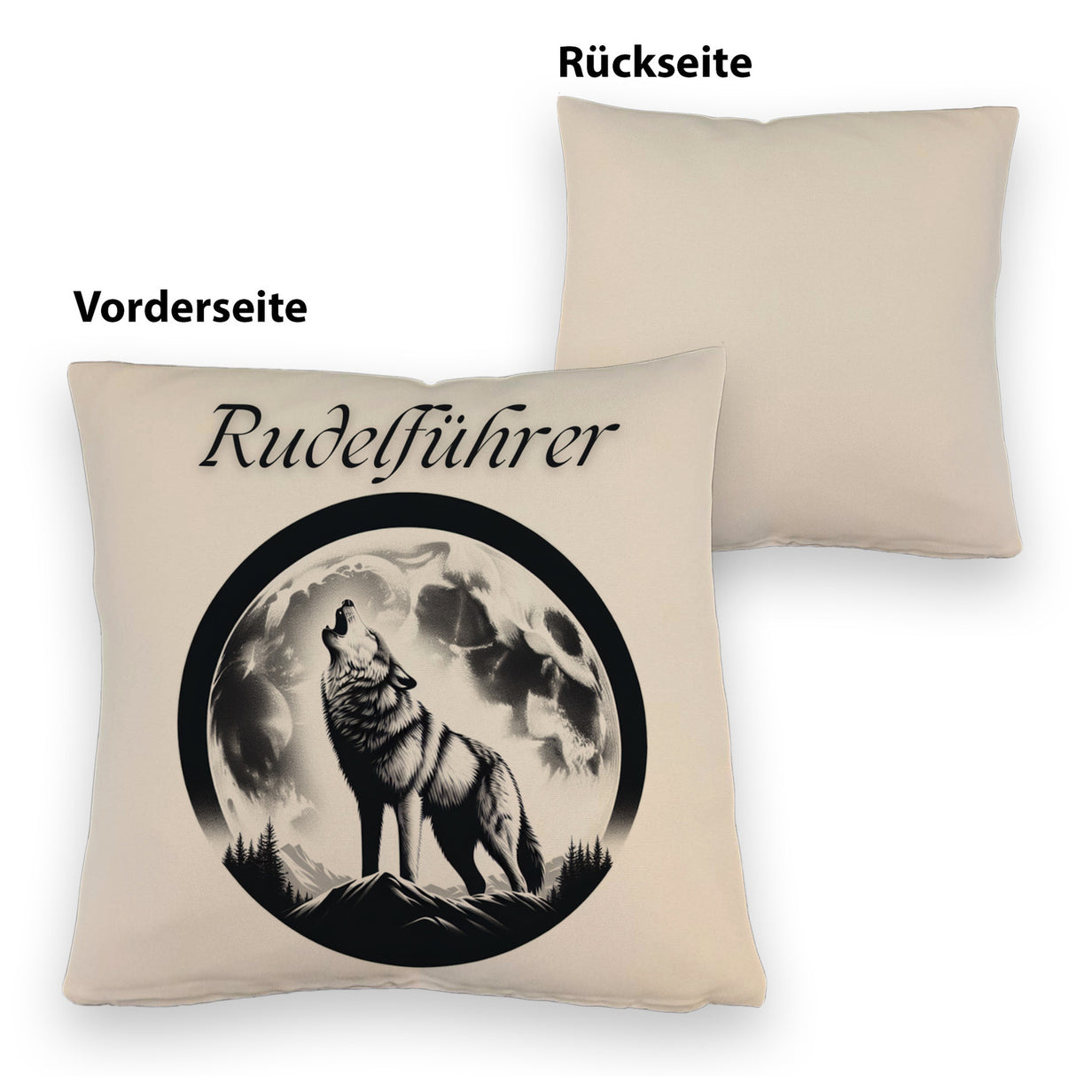 Wolf im Mondschein Rudelführer Kissen